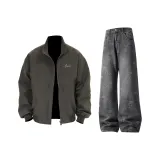 Серый топ + черно-серые штаны