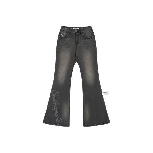 SMILEREPUBLIC Осенние джинсы Bootcut унисекс с эффектом вымытого