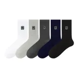 Black 1 + Dark Blue 1 + Dark Gray 1 + Light Gray 1 + White 1 [10A Антибактериальные Смеющиеся Носки]