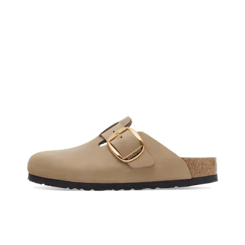 Биркенсток Бостон Большой Застежка Домашние Тапочки Унисекс Коричневый Стандартный Свободный крой