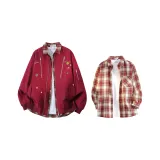 Бургундская+Красная рубашка в клетку