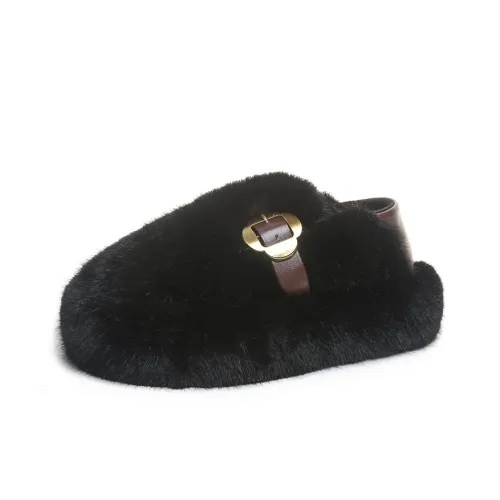 Puppytown Резиновая подошва противоскользящие тапочки Fluffy из хлопка женские