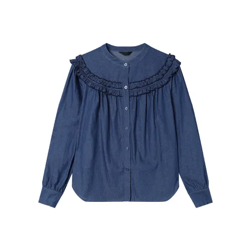LOUISY AO Темно-синие Женские Рубашки