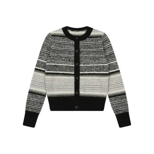 MostwantedLab Уголь Чернильно-черный Полосы Женские Свитеры