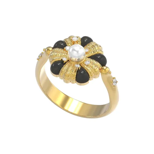 Mouhooland Кольца из стерлингового серебра 925 пробы с покрытием из 18К золота унисекс