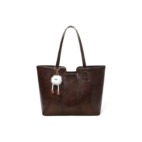 PT'SON Коровья кожа Синтетическая кожа Сумка через плечо Стандартная Женская Кофейного цвета