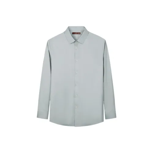 CAIZI Серый Зеленый Мужские Рубашки