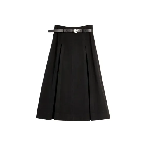 ELLE Черная Женская Повседневная Длинная Юбка