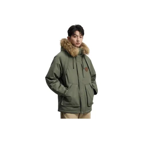 FAIRWHALE Армейский зеленый Унисекс Пуховики
