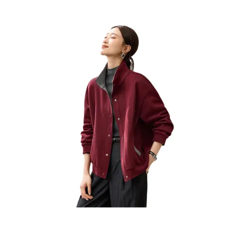 Mo Han Yi Mei Бургунди Женские Куртки