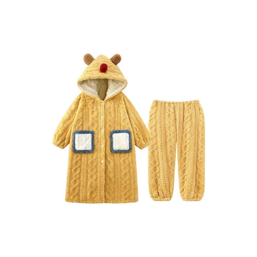 QIAOYUN Желтый Женские Банные халаты