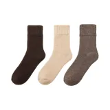 [3 упаковки утолщенных шерстяных носков] Светлый кофейный