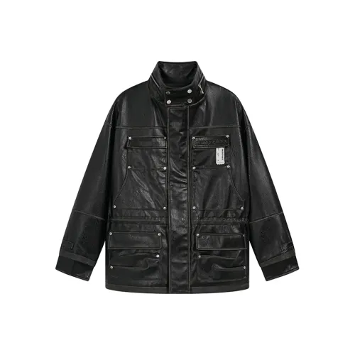 SMILEREPUBLIC Осенний рабочий стиль из ПУ (полиуретана) кожа куртка пальто унисекс