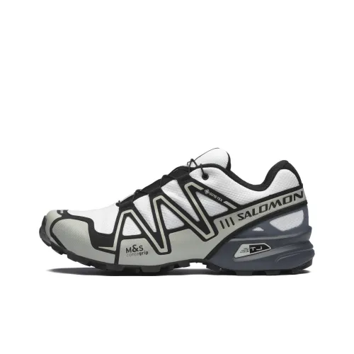 SALOMON Speedcross 3 Slip-Resistant Abrasion-Resistant Waterproof Low-Top Running Shoes Unisex Black White SALOMON Speedcross 3 Противоскользящий Устойчивый к износу Водонепроницаемый Низкий Верх Беговые Кроссовки Унисекс Черный Белый