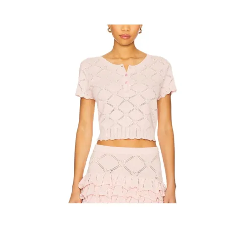 LOVESHACKFANCY Розовый Женские T-рубашки