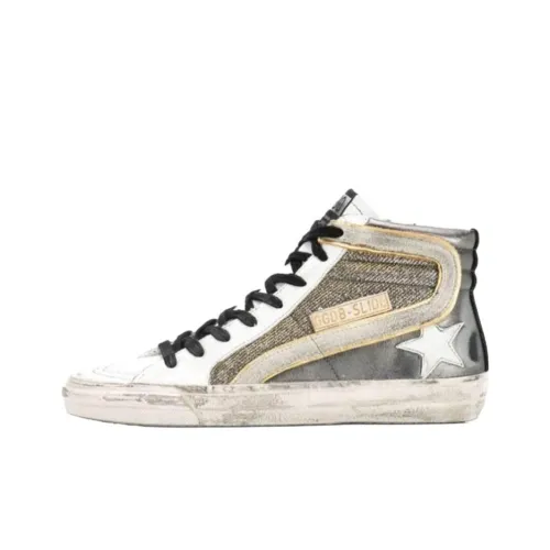 Golden Goose Hi Star High Топ Стильные Скейтбординги Женские Белые Серые Потертые