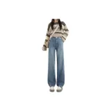 6010 Винтаж Синий Толстый Бархатные Брюки