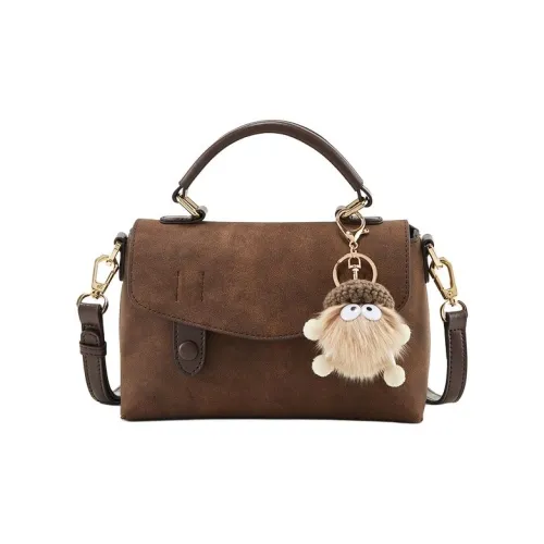 teenmix Коровья кожа Маленькая квадратная сумка Сумка на плечо Сумка Маленькая Женская Коричневый Кофейный Черный Экрю Темно-фиолетовый Бриарвуд