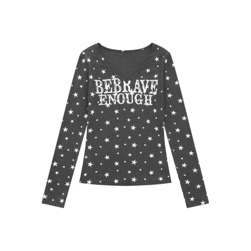 Wang Leshi Серые Женские T-рубашки