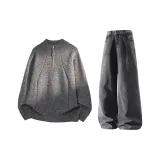 Темно-серый топ + серые штаны