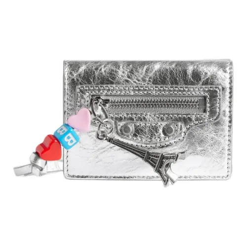 Balenciaga Le City Овечья кожа Кошелек Мини Женское серебро