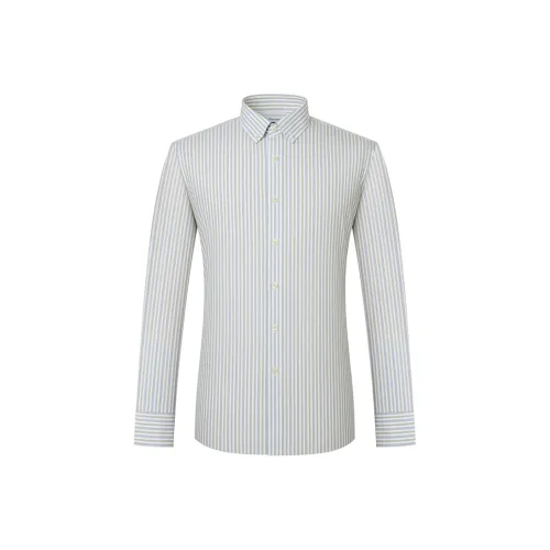 Camicissima Светло-зеленый с полосами с пуговицей мужская рубашка