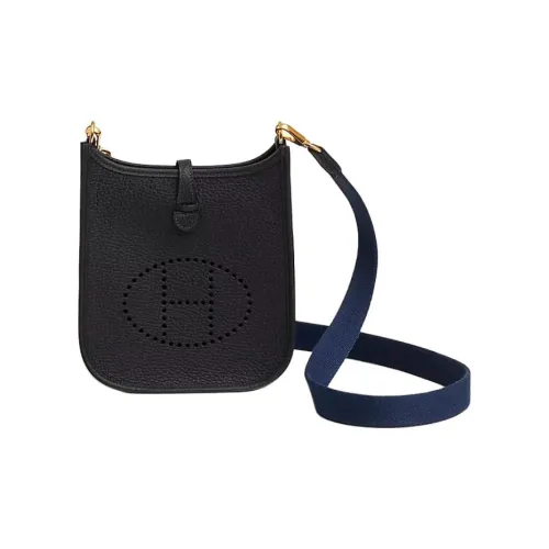 HERMES Evelyne Clemence Телячья кожа Сумка через плечо Женская Синяя