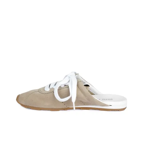 MIU MIU Резиновая подошва противоскользящие домашние тапочки женские песочного цвета