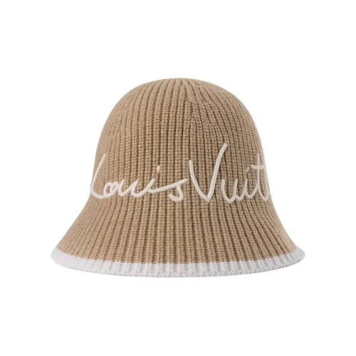 LOUIS VUITTON Шерсть Шляпы ведра Женские Бежевый Крем