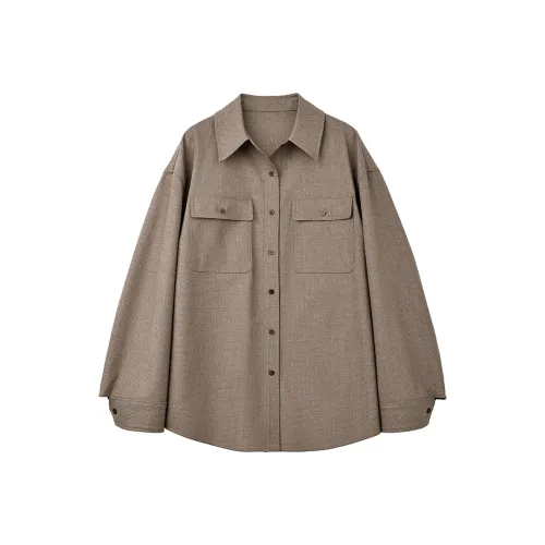 SINBOS Верблюжий серый Женские рубашки