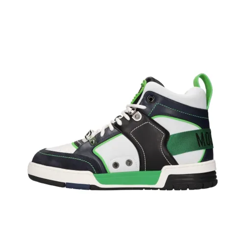 MOSCHINO Высокий Топ Стильный Скейтбординг Мужской Черный Белый