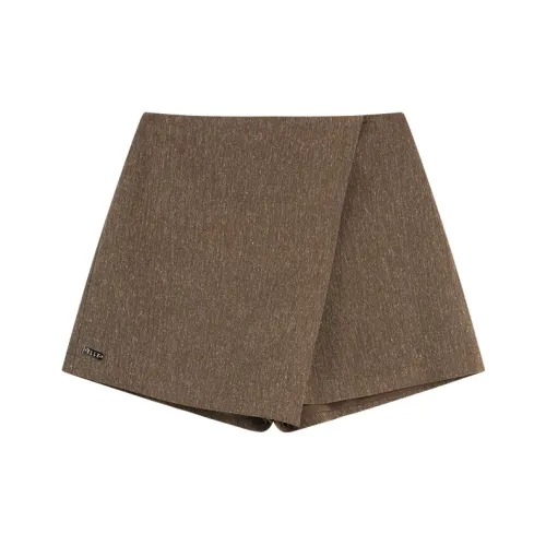 ELLE Темно-коричневые женские повседневные шорты
