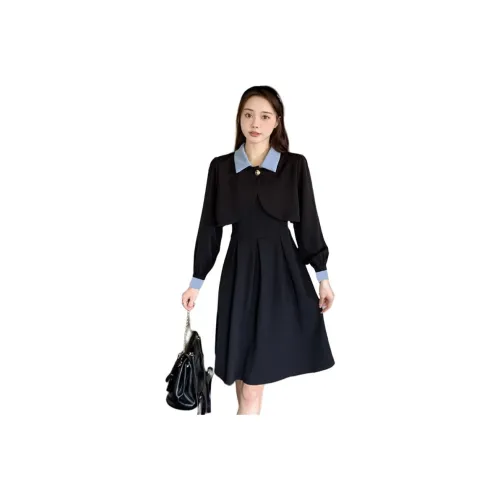 XIANSINIAO Длинное платье с длинными рукавами женское