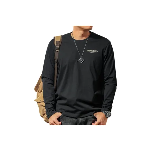 Seasonal Words Черные Мужские T-Рубашки