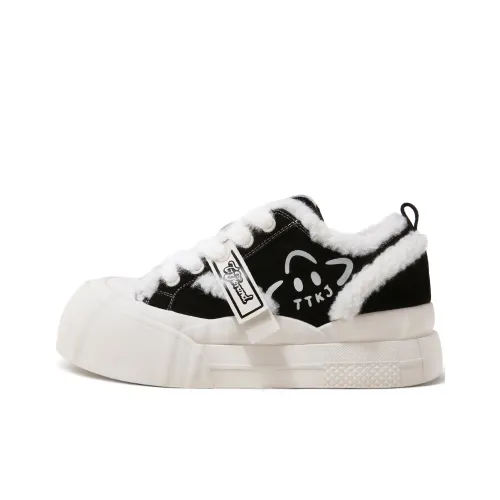 TTKJ Скейтборд Кроссовки Низкие Топ Черный Starry Night Плюшевый Версия Женские