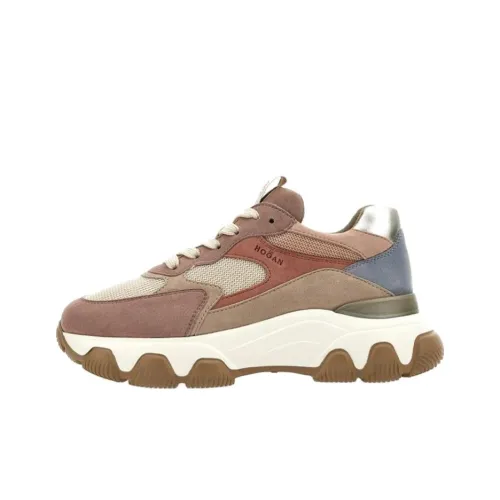 HOGAN Hyperactive Устойчивый к истиранию Низкий Топ Спортивная Повседневная Обувь Женская Розовый Бежевый Синий