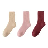 [3 упаковки, 33,5% шерсть, утолщенный] Хаки, Розовый, Бургунди