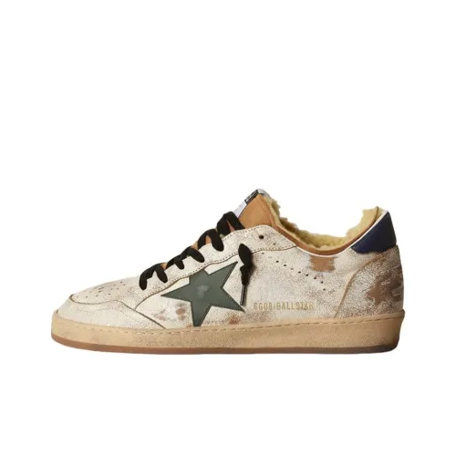 Golden Goose Ball Star Low Топ Стильные Скейтбординги Мужской Бежево-коричневый Потертый