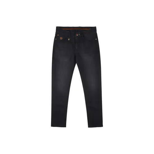 Raidy Boer Черный Серый Мужские Джинсы