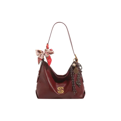 SMILE FOCUS Сумка через плечо из синтетической кожи стандартная женская бордового цвета