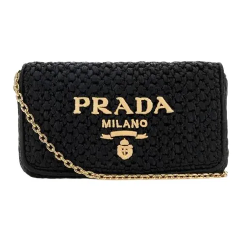 PRADA Raffia Crossbody сумка Женская Черная