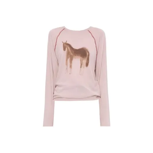 ABBY GODDESS Осенний реглан-рукав T-рубашка Женская Розовая