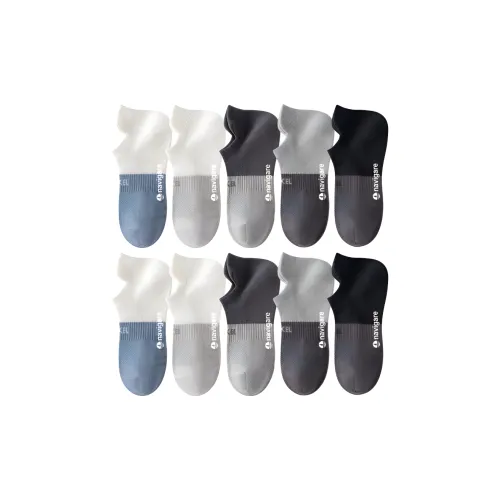 NAVIGARE 【10 Doubles】10 Смешанные ЦВЕТЫ Унисекс No Show Носки