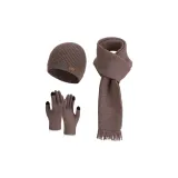 Трехкомпонентный комплект [Шарф + Шапка и Кепка + Перчатка] - Кофейный