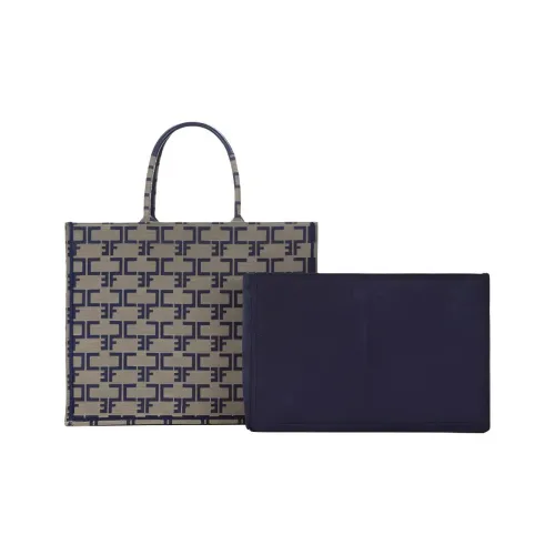 Elisabetta Franchi Хлопок с полиамидом сумка-тоут сумка для покупок сумка большая женская CAMEL и синий