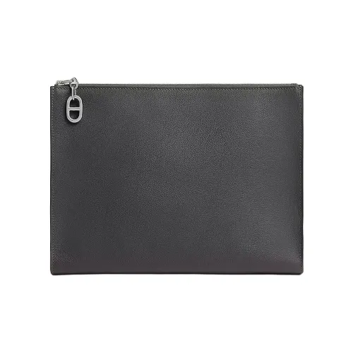 HERMES Zipengo Evercolor Телячья кожа Клатч Мужской 85 Ардоиз Темно-сланцево-серый