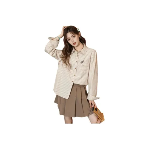 FAWENXIANGZI Хаки Женские Рубашки