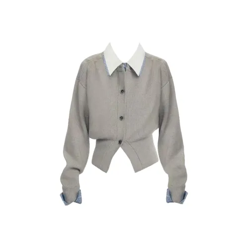 Wang Leshi Серый Женский Трикотаж