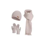 Трехкомпонентный комплект [Шарф + Шапка и Кепка + Перчатка] - Овсяный