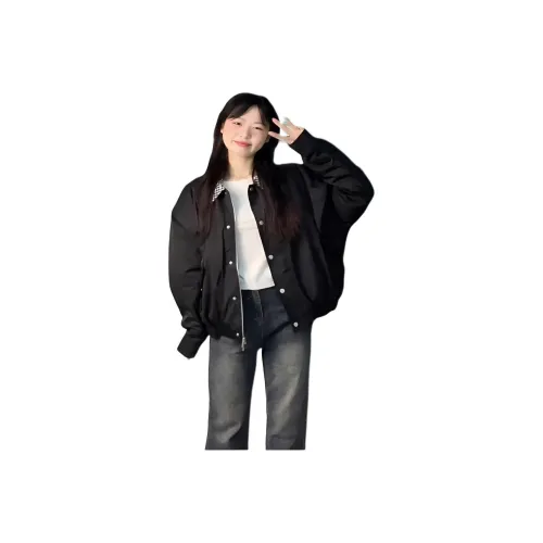 LANGQING Черный С подарками Wangqing Бренд Наклеенный Женские Пуховики